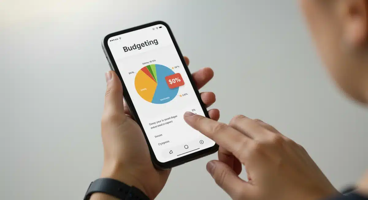 Smartphone displaying a budgeting app interface with spending categories