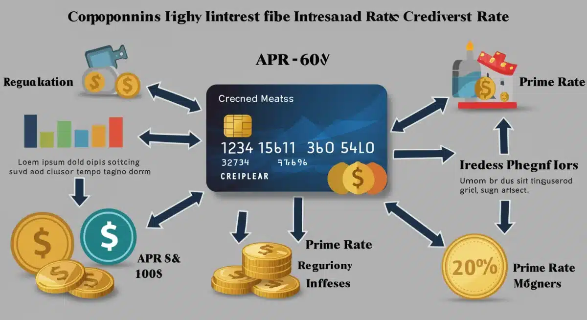 Infographic showing components of credit card interest rates and regulatory impact
