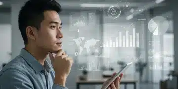 Person analyzing digital budgeting charts on a tablet for financial planning