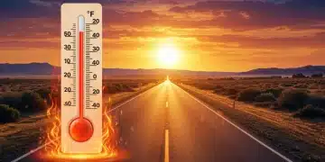 Illustration of rising US temperatures, representing Summer 2025 heatwave forecast.