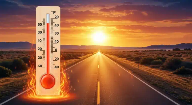 Illustration of rising US temperatures, representing Summer 2025 heatwave forecast.