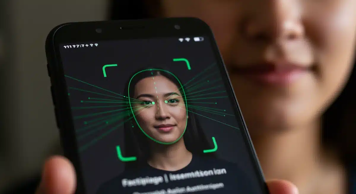 Facial recognition payment on a smartphone