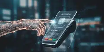 Futuristic biometric payment terminal with hand authentication