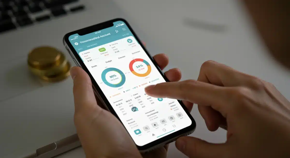 User interacting with a personalized financial dashboard in a digital account app
