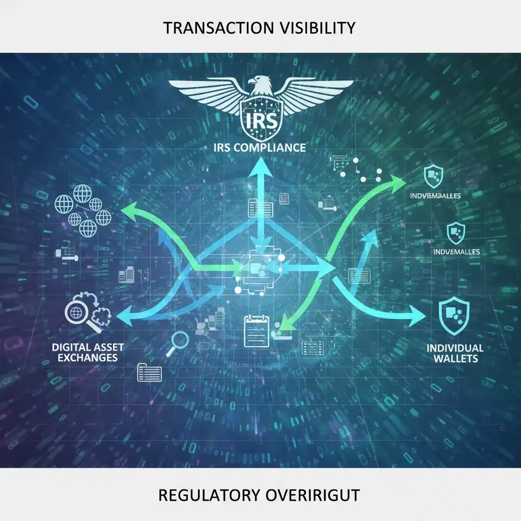 Digital asset transaction flow and IRS compliance tracking