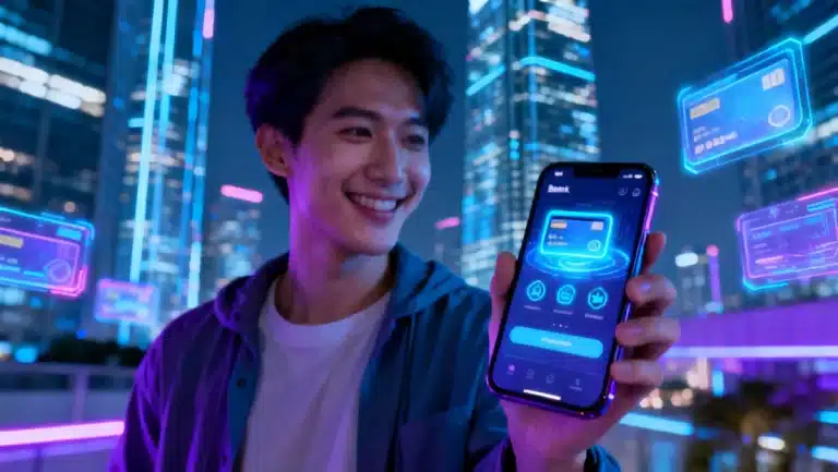 Person opening a digital account on a smartphone in 2026
