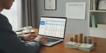 Person planning emergency fund on laptop with calendar and money