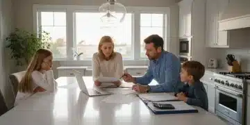 American family reviewing financial documents and discussing 2026 tax law changes