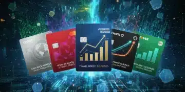 Credit cards representing major issuers with digital graphs showing rewards program changes for 2026.