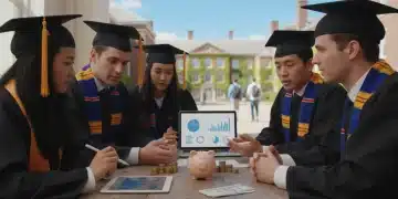 Graduates discussing financial planning and money management