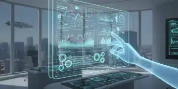 Futuristic digital account management dashboard showing automated financial tasks.