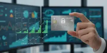 Illustration of a secured credit card on a 12-month calendar for credit building